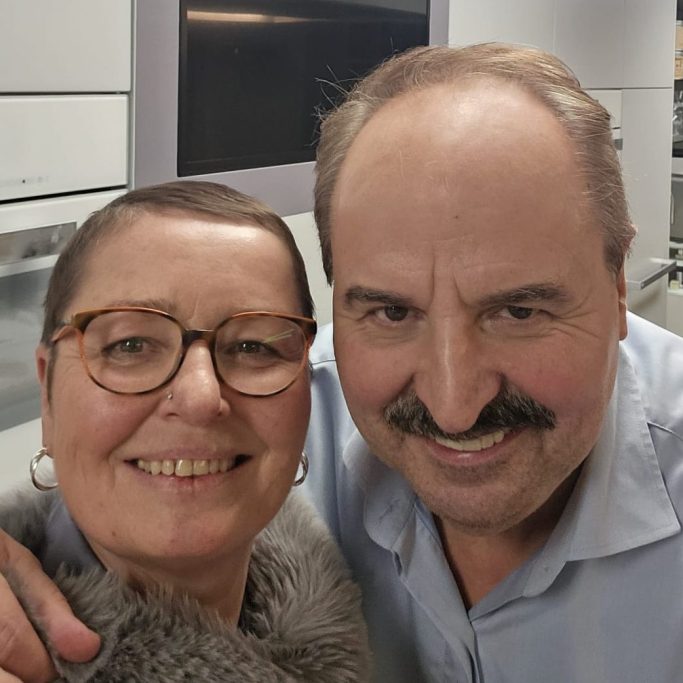 Selfie mit TV-Koch Johann Lafer am Rande eines Drehs, bei dem ich als Make-up-Artist tätig war. Foto: Kerstin Schmeing